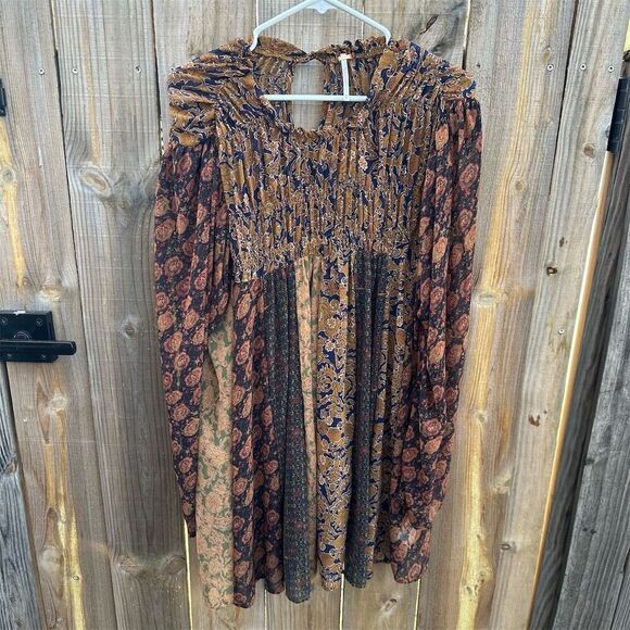 Free People Women's Floral Tunic Blouse Multicolor Size M Boho Style - Picture 1 of 5